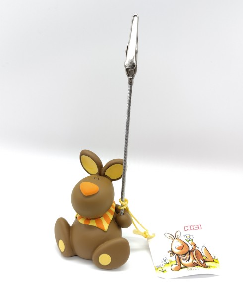 Nici 23150 Fotohalter Zettelhalter Hase braun sitzend Polyresin ca 5x4x13cm