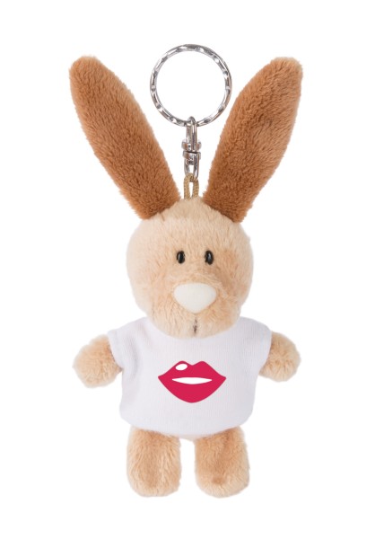 Nici 44728 Schlüsselanhänger Hase mit T-Shirt ca 10cm - Kussmund Lippen Liebe Kuß