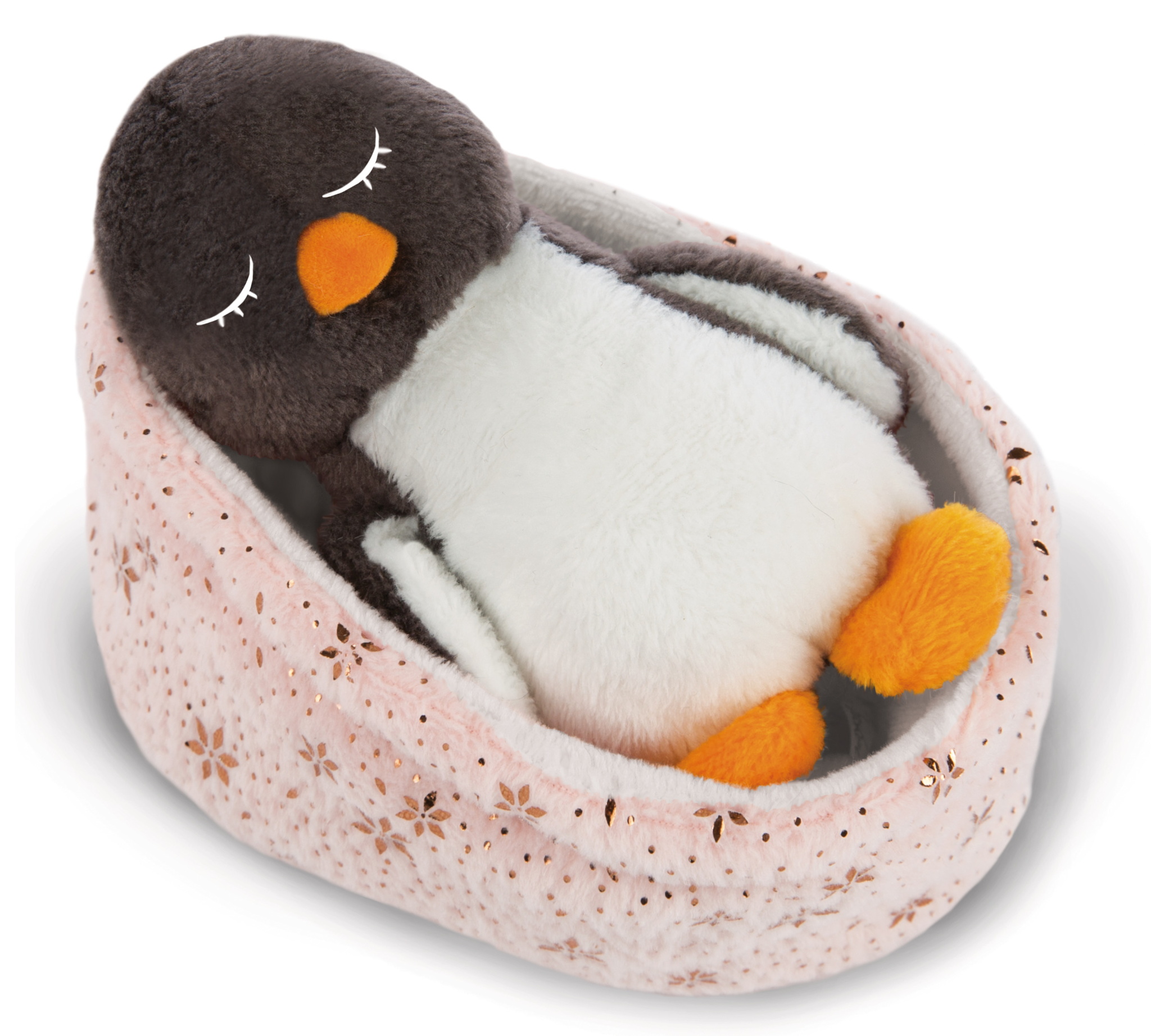 Nici 48356 Pinguin Winter Plüsch | im Shoppingzwerg Noshy Friends Körbchen schlafend 12cm GREEN
