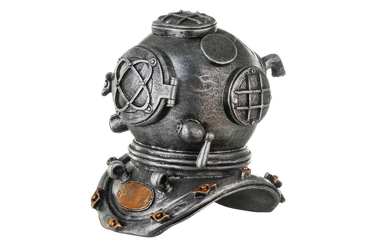 Gilde 37048 Steampunk Figuren 27cm Shoppingzwerg Helm Dekoration | Taucher