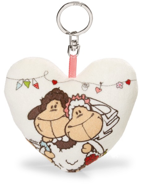 Nici 33775 Schlüsselanhänger Herz Jolly Mäh Hochzeit just married 10cm