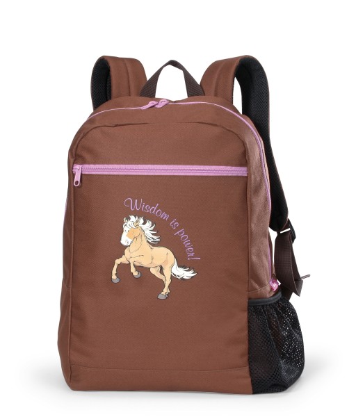 Nici 34483 Rucksack Pferdemotiv braun ca. 40cm mit 3 Taschen