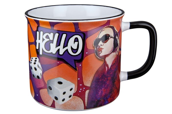 Gilde 44308 Keramik Tasse Streetart "Hello" ca. 390ml