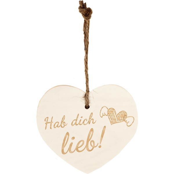 Kleines Vintage-Herz aus Holz "Hab Dich Lieb" 24002